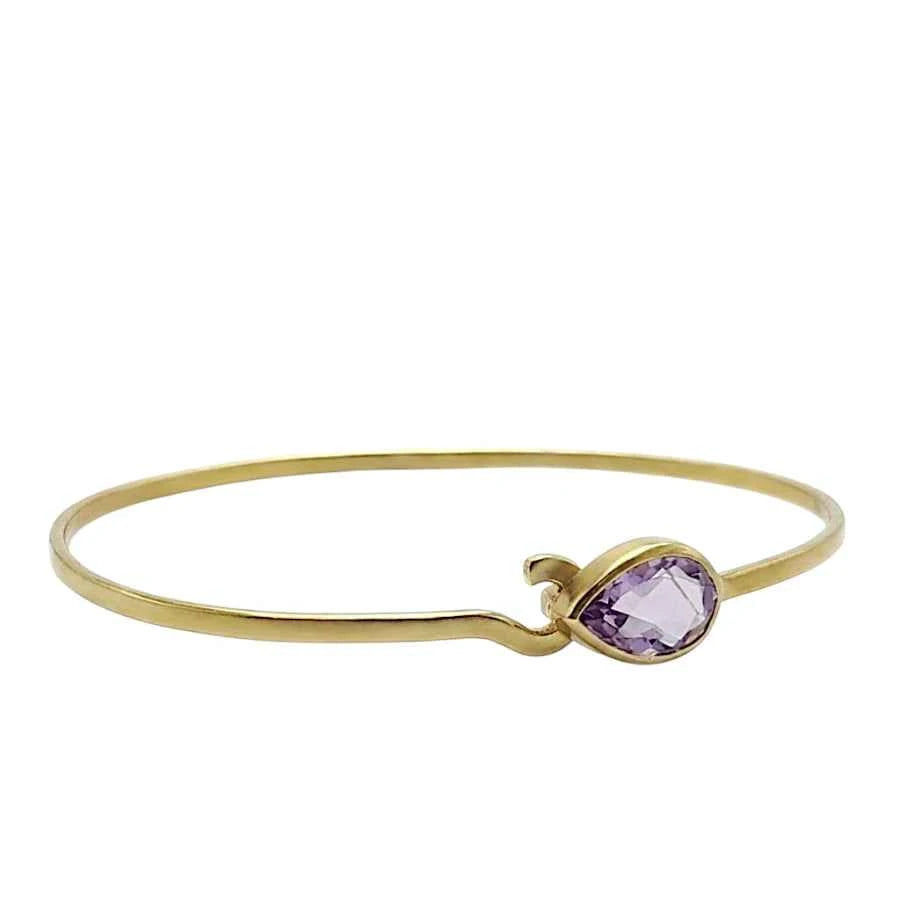 BRAZALETE DE LATÓN CON CENTRO DE AMATISTA