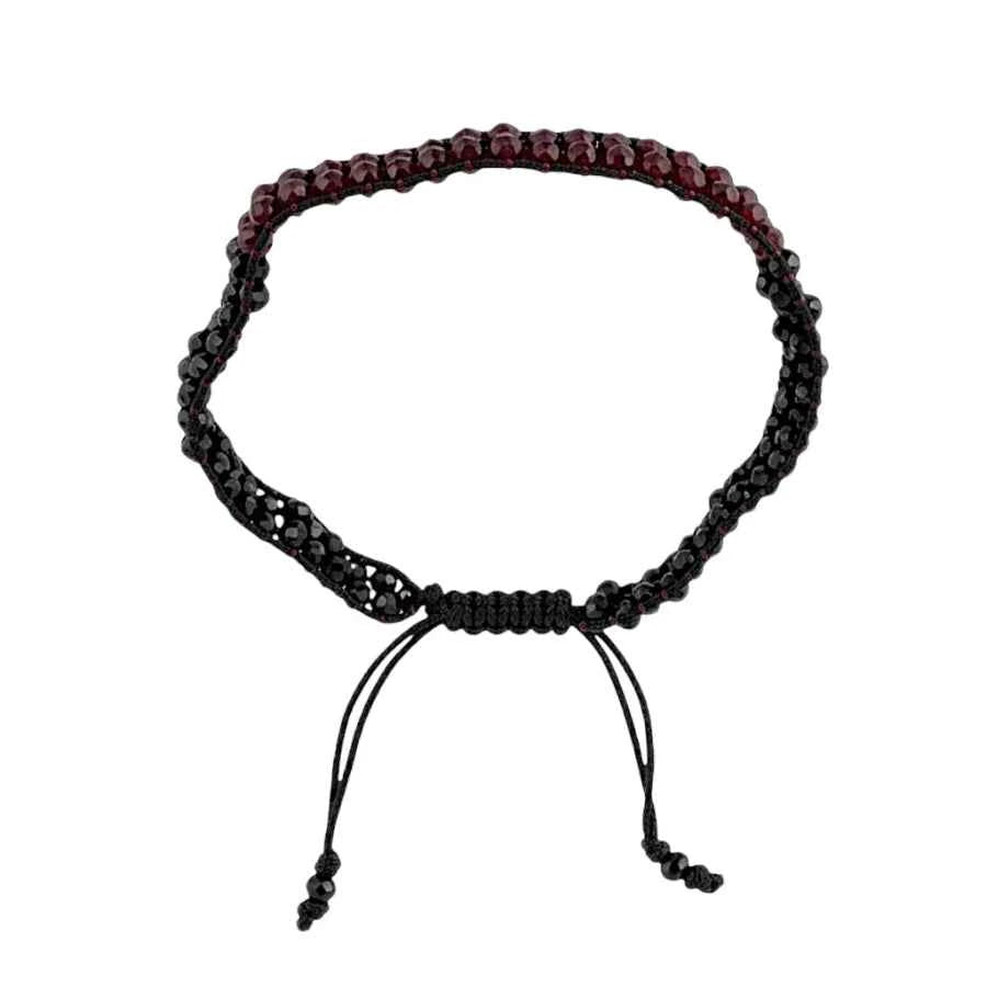 PULSERA TEJIDA DE ESPINELA-ONIX RUBI