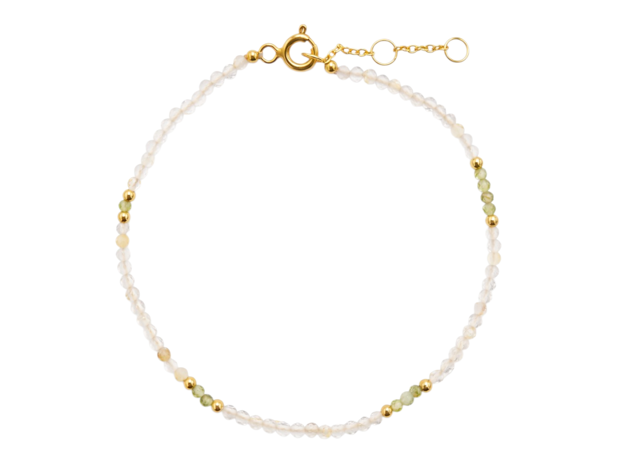 PULSERA CUARZO RUTILADO-PERIDOTO