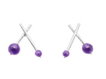 Arete Par Amatista - pieza en plata .925