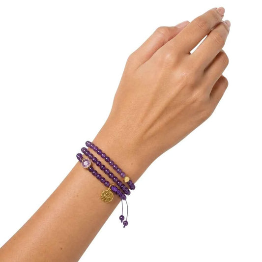 PULSERA TRIPLE DE AMATISTA