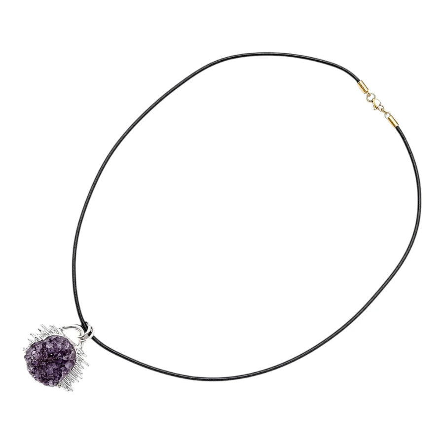 COLLAR DRUSA AMATISTA CON ELECTROFORMADO