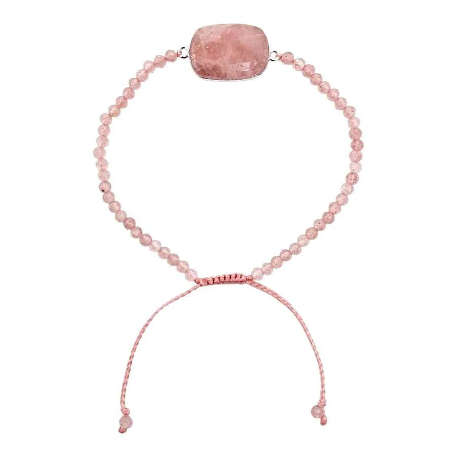 PULSERA CUARZO CHERRY FACETADO