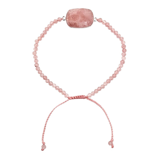 PULSERA CUARZO CHERRY FACETADO