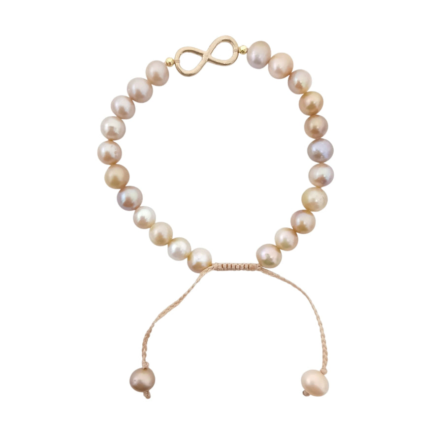 PULSERA PERLA CENTRO INFINITO
