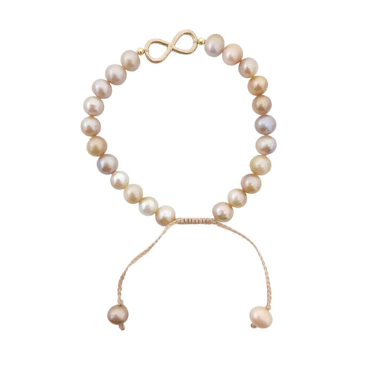 PULSERA PERLA CENTRO INFINITO