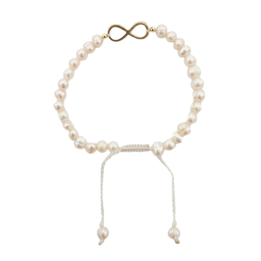 PULSERA PERLA CENTRO INFINITO