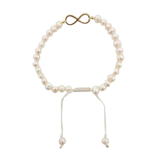 PULSERA PERLA CENTRO INFINITO