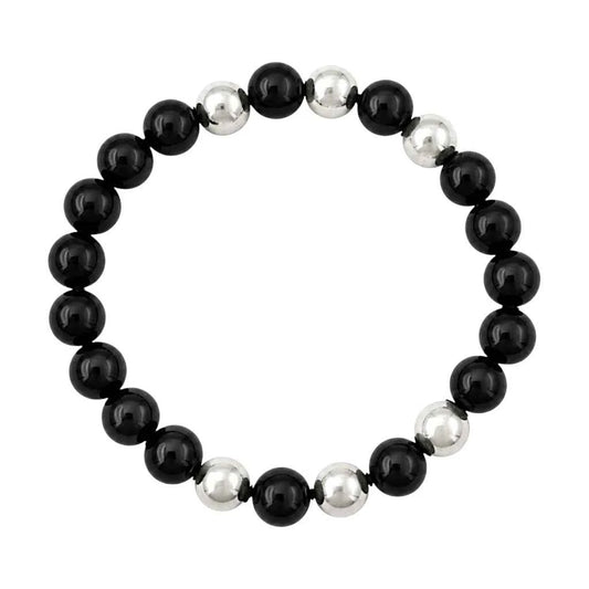 PULSERA ESFERAS DE ÁGATA NEGRA