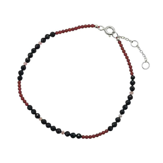 PULSERA ESFERAS DE ESPINELA -CORAL