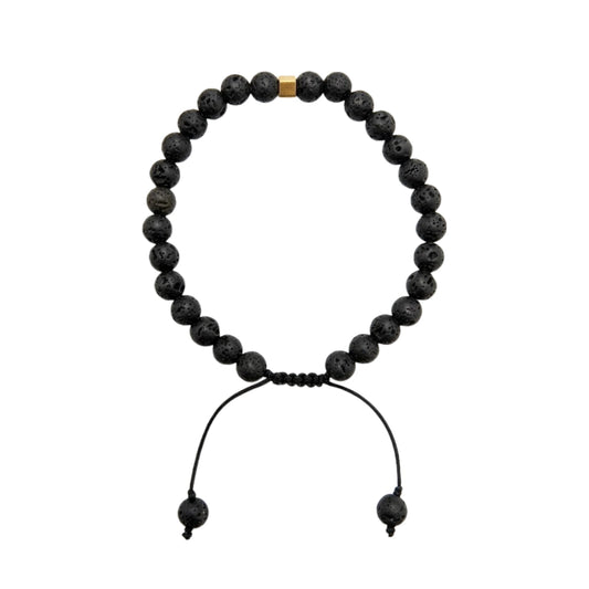 PULSERA ESFERAS PIEDRA VOLCANICA