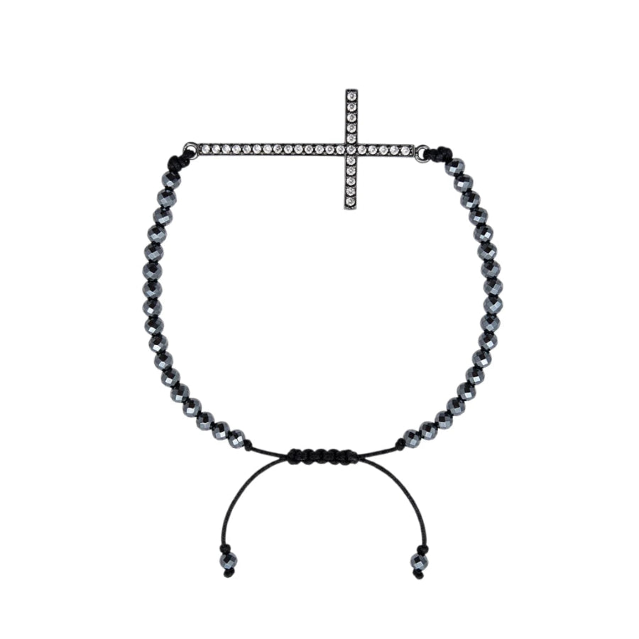 PULSERA ESPINELA NEGRA CENTRO CRUZ MICROPAVE