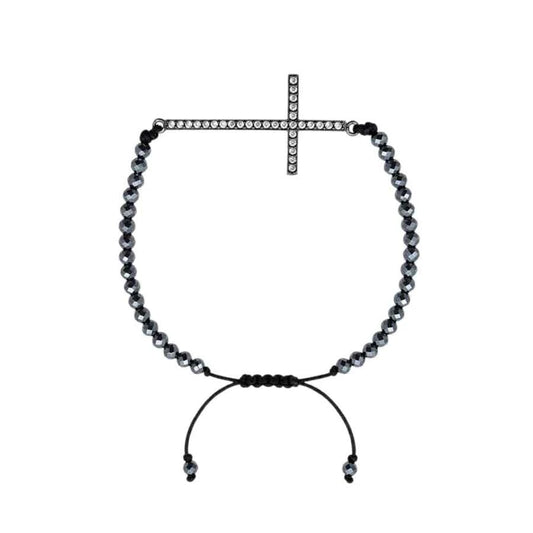 PULSERA ESPINELA NEGRA CENTRO CRUZ MICROPAVE