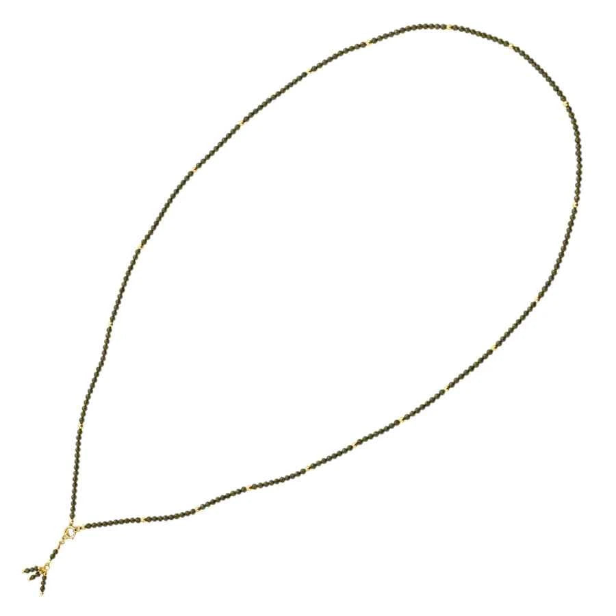 COLLAR-PULSERA ESFERAS DE OBSIDIANA VERDE