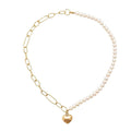 COLLAR PERLA BLANCA CENTRO CORAZON