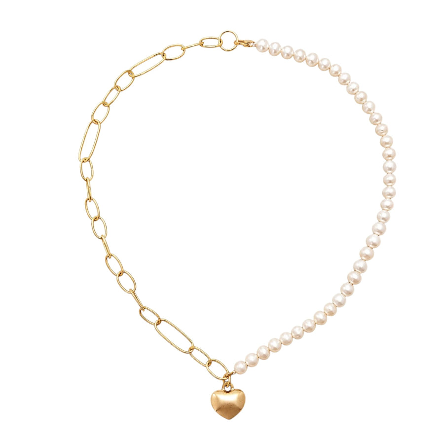 COLLAR PERLA BLANCA CENTRO CORAZON