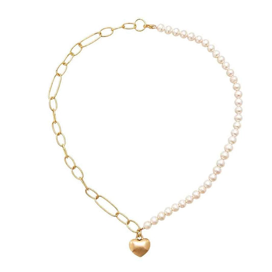COLLAR PERLA BLANCA CENTRO CORAZON