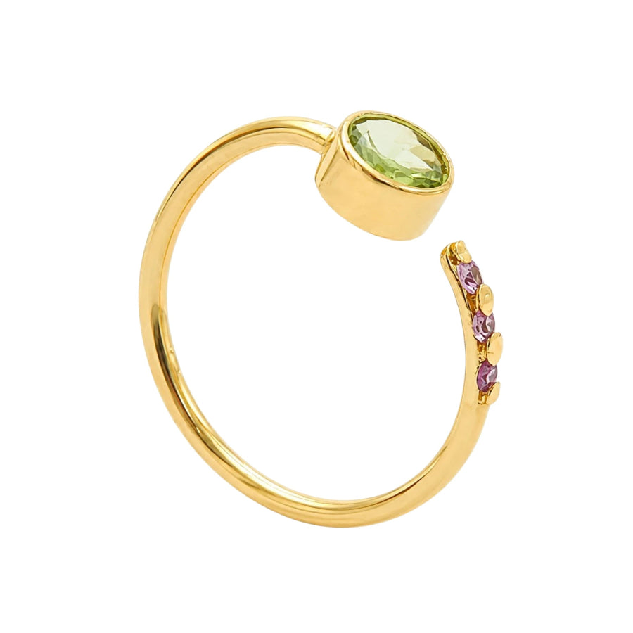 ANILLO ABIERTO PLATA.925 CENTRO PERIDOTO