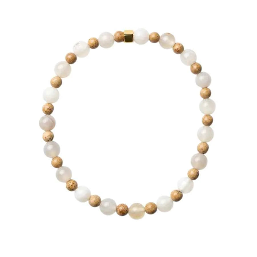 PULSERA ESFERAS AGATA Y JASPE PAISAJE