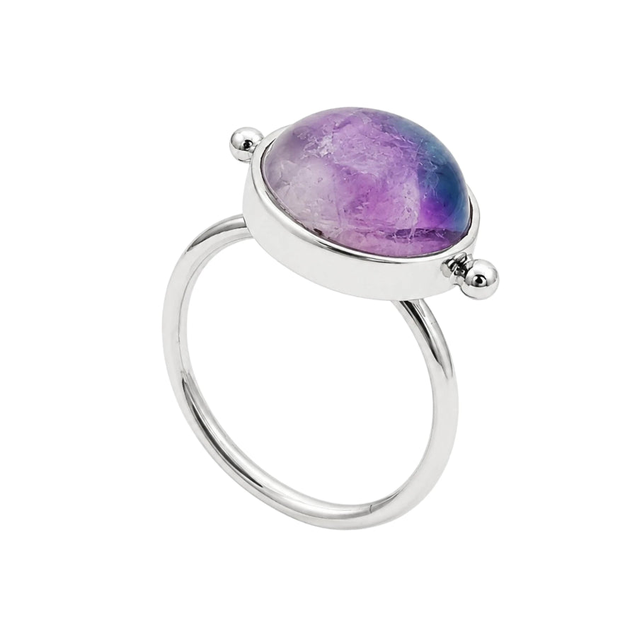 ANILLO CABUJON DE FLUORITA