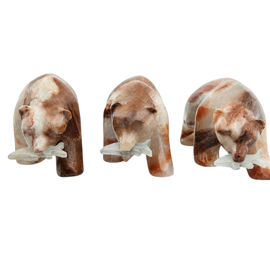 FIGURA OSO GRIZZLY ONIX VERDE CON PEZ