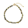 PULSERA ESFERAS DE LABRADORITA CON PERIDOTO