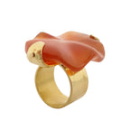 ANILLO CABUJON ÁGATA CORNALINA