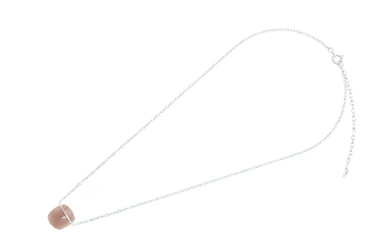 COLLAR DE PLATA .925 CENTRO CUARZO CHERRY