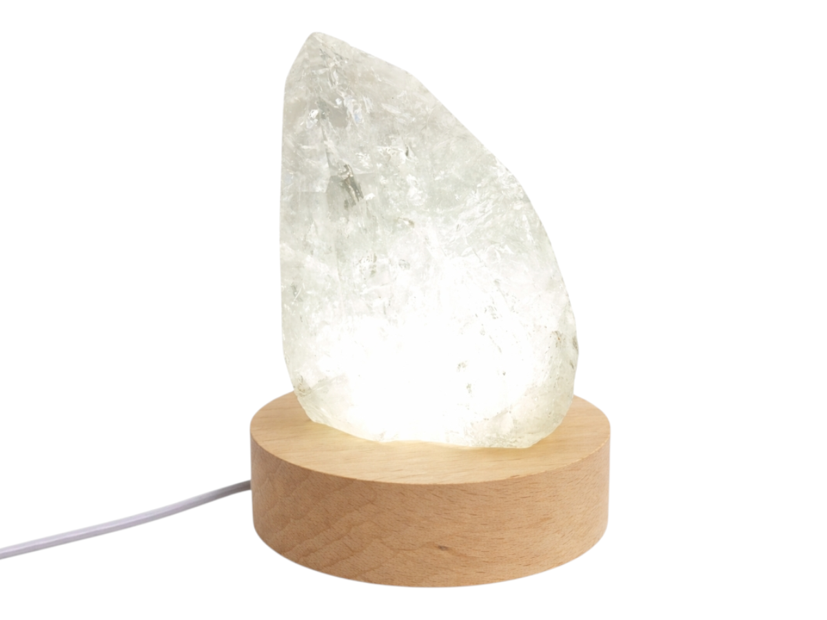 PUNTA DE CUARZO BLANCO ILUMINADA