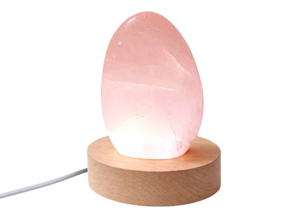 Cuarzo Rosa Iluminado - vista lateral