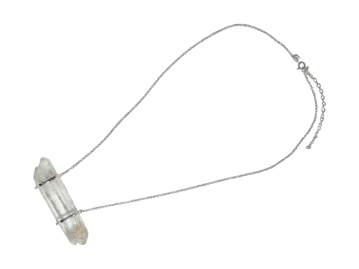 COLLAR DE PLATA .925 PUNTA CUARZO COLOMBIANO