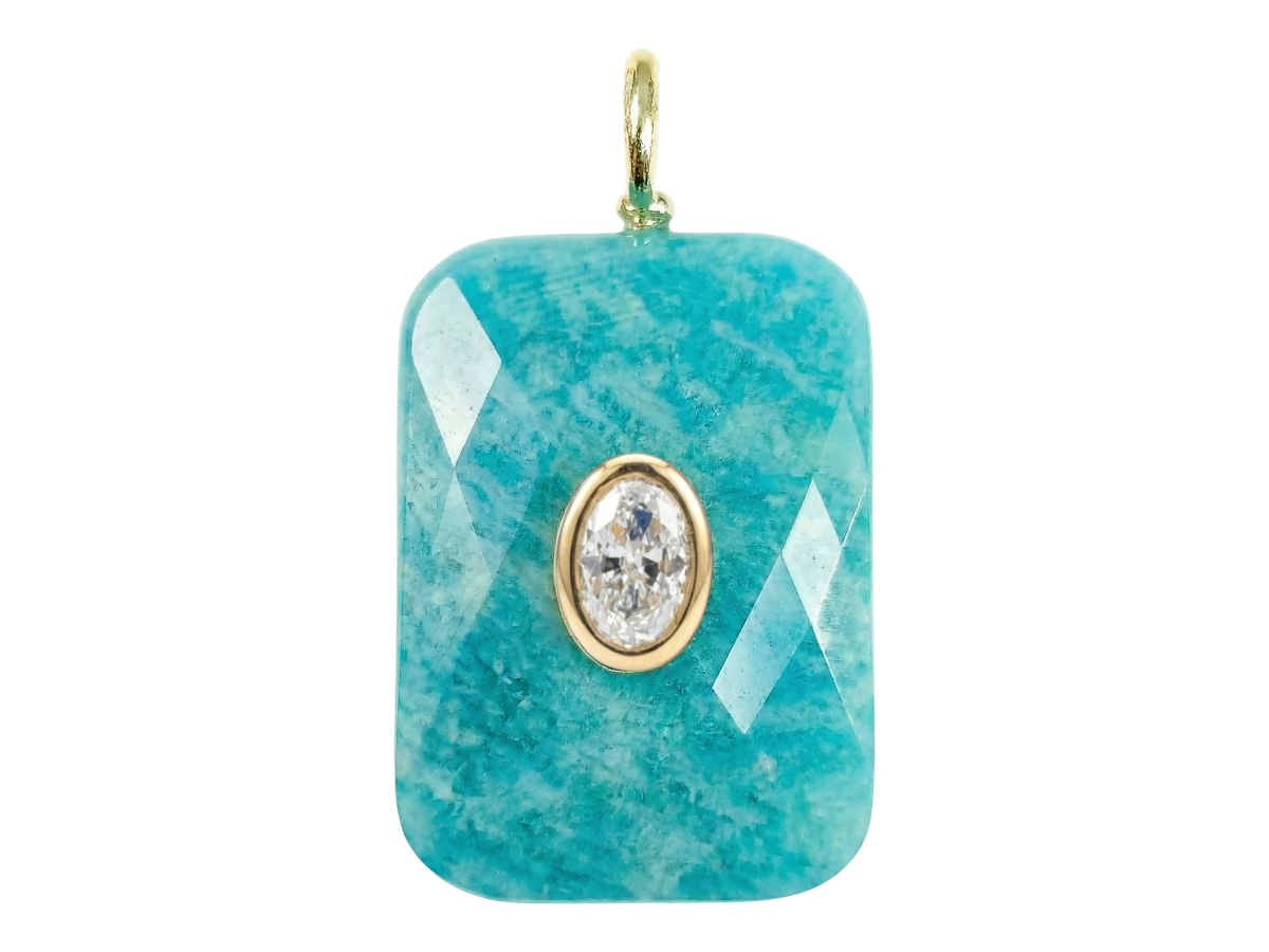 DIJE AMAZONITA CON INCRUSTACION