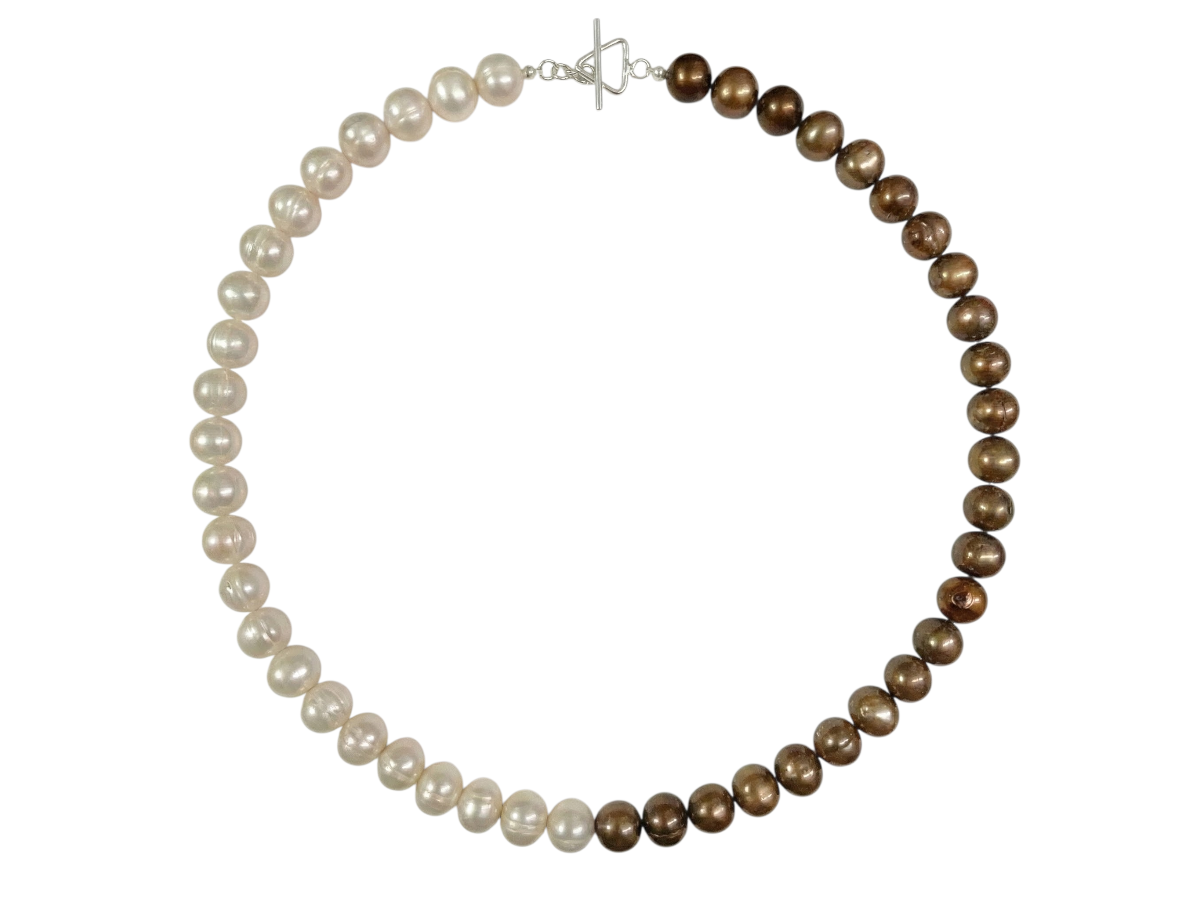 Collar Perla Blanca y Dorada - collar con dije