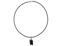 Collar Corto Cuerito Centro Turmalina Negra - collar con dije