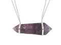Collar de Plata .925 Punta Amatista 6 Caras - en punta natural