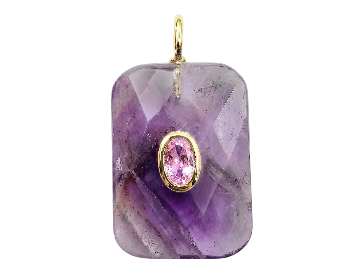 DIJE AMATISTA CON INCRUSTACION