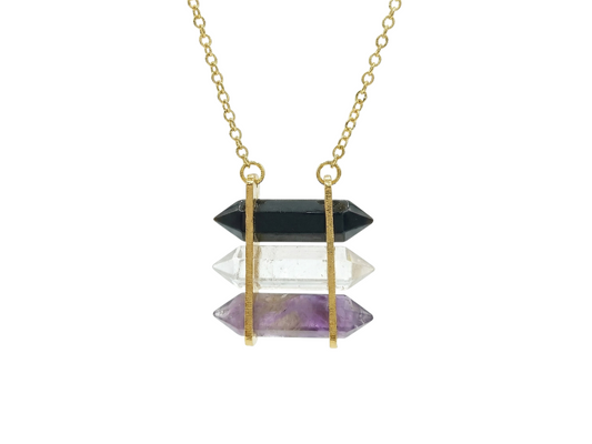 COLLAR DE PLATA .925 CENTRO PUNTAS