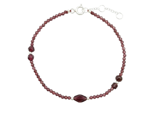 PULSERA GRANATE FACETADO.