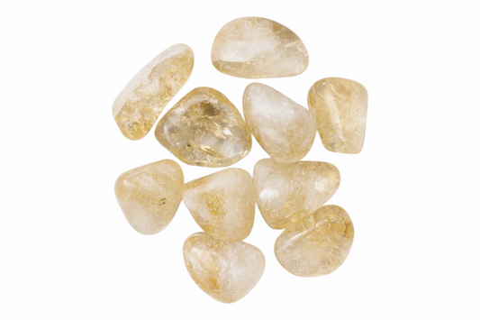 PAQUETE DE 10 PIEZAS DE TAMBORILEADO CITRINO.