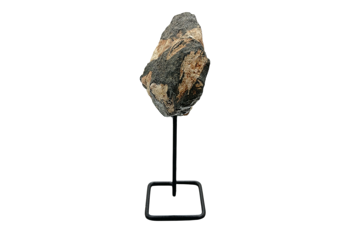 Pin Decorativo de Turmalina Negra en Base Metálica - pin decorativo