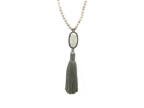 Collar Perla Centro Titanio - vista lateral