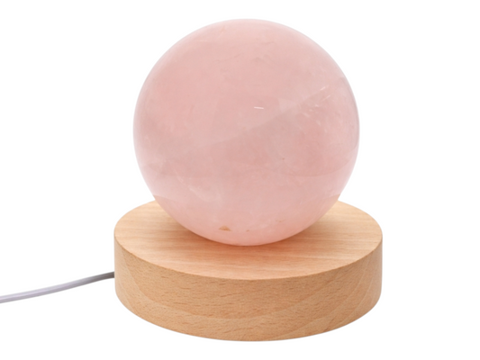 ESFERA DE CUARZO ROSA ILUMINADA