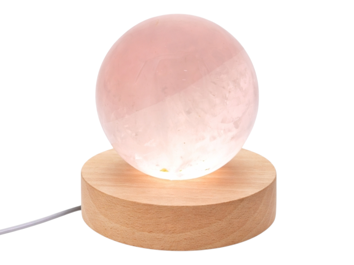 ESFERA DE CUARZO ROSA ILUMINADA