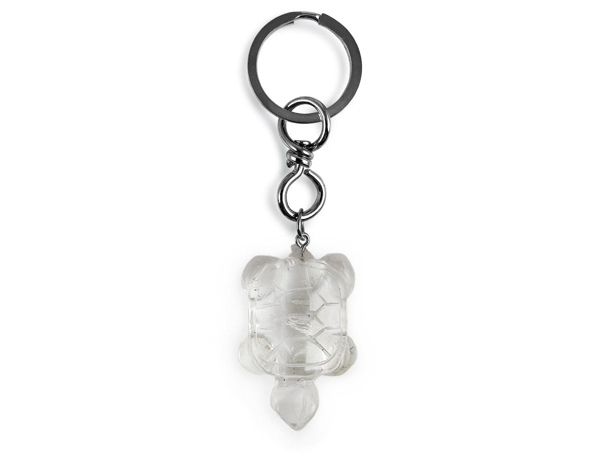 Llavero Tortuga de Cuarzo Blanco - llavero con piedra