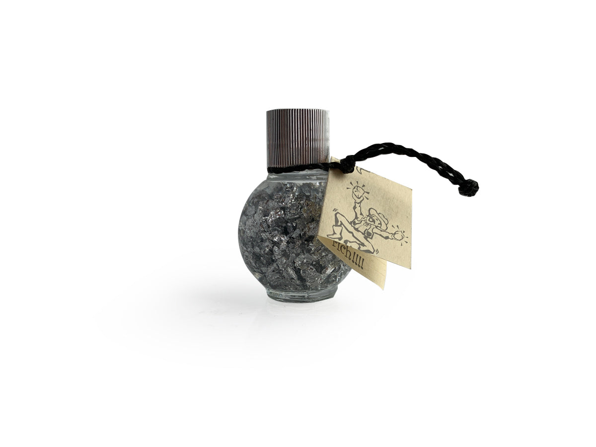 Botellita de la Fortuna con Láminas de Plata .925 - pieza en plata .925