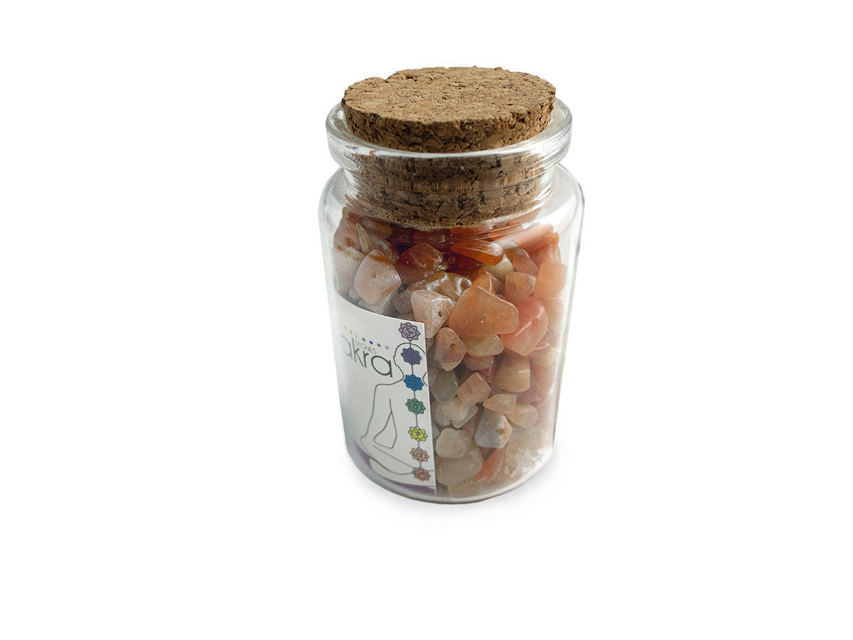 Botellita Chakras Stones Swadhisthana Plexo Sacro - vista lateral