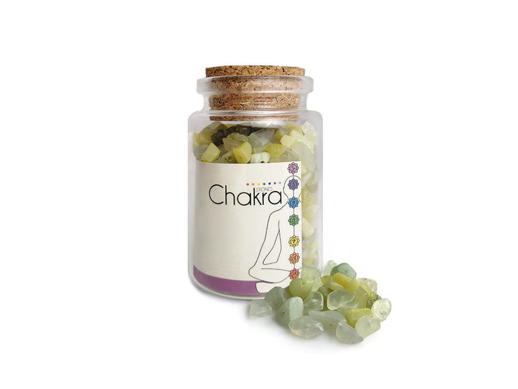 Botellita Chakras Stones Anahata Chakra Corazón - en forma de corazón