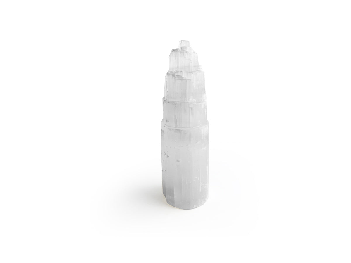 Lámpara Castillo DE Selenita Blanca Mediana - Vista 1 | MineraliA
