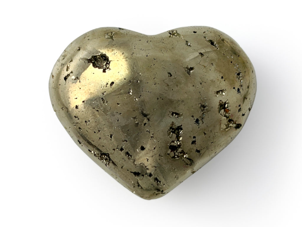 Corazón Puff de Pirita Pulido - en forma de corazón