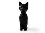 Figura Gato de Ónix Negro Chico Pulido - piedra pulida